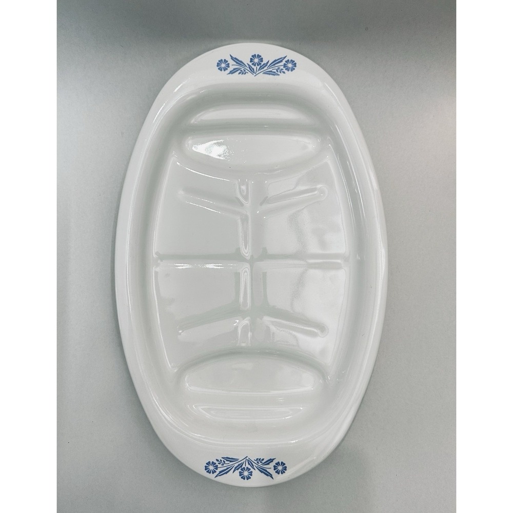 Corning Ware Blue Cornflower P-19 Bakeware Roasting‎ Platter 16x10x2"